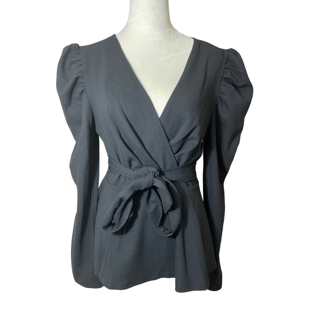 Women's Greathe Black Wrap Top   Size: Large